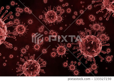 Graphic image of red virus 133327230