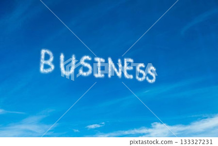 Business written in white in sky Business written in white in sky 133327231