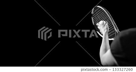 Cropped image of woman playing tennis 133327260