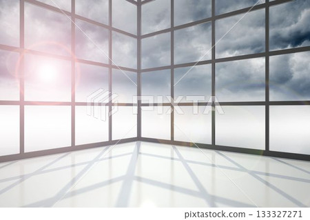 Gloomy sky seen through window 133327271