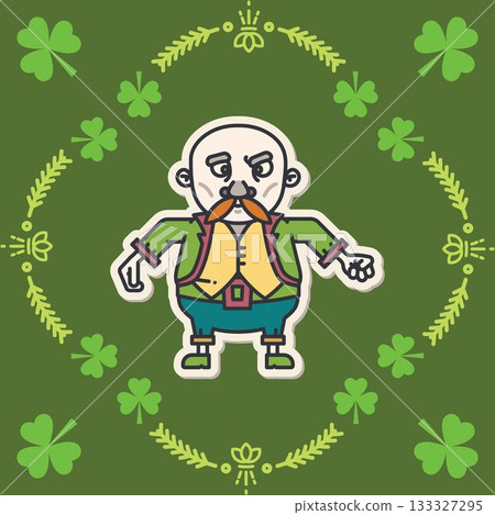 Image of st patrick's day leprechaun on green background Image of st patrick's day leprechaun on green background 133327295