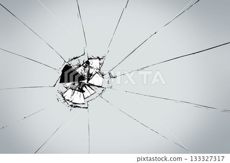 Digitally generated crack in glass 133327317
