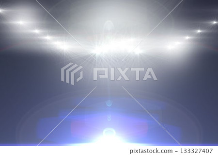 Flat design lens flares are shining in dark gradient backdrop, with horizontal lights and blue halo Flat design lens flares are shining in dark gradient backdrop, with horizontal lights and blue halo 133327407