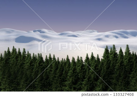 Fir tree forest in snowy land Fir tree forest in snowy land 133327408