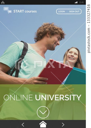 Composite image of online university add Composite image of online university add 133327416