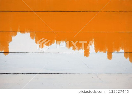 Orange color on painted wooden plank Orange color on painted wooden plank 133327445