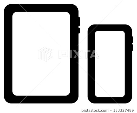 Mobile phone and tablet flat icon set 133327499