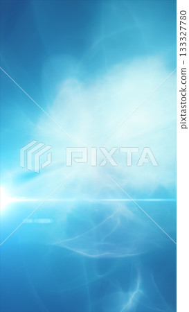 Bright blue flaring horizon with soft glowing clouds and atmospheric light scattering in an ethereal abstract style 133327780