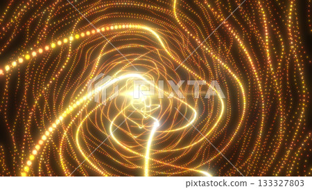 Radiant golden vortex tunnel with glowing light streaks creating a powerful abstract swirl Radiant golden vortex tunnel with glowing light streaks creating a powerful abstract swirl 133327803