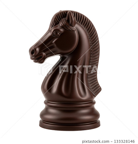 Dark chocolate chess knight piece sweet candy dessert for strategy game lover gift idea 133328146