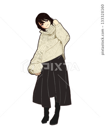 見面在城市的年輕女子 133328160
