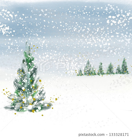 森林裡的聖誕節(手繪數位插畫) 森林裡的聖誕節(手繪數位插畫) 133328171