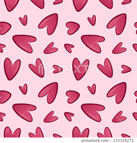 Seamless pattern with hearts on a pink background. The concept of love, Valentine's Day. Vector illustration for the design of postcards, textiles, banners, posters Seamless pattern with hearts on a pink background. The concept of love, Valentine's Day. Vector illustration for the design of postcards, textiles, banners, posters 133328272