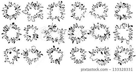 手寫凌亂線條字體 - 凌亂、粗糙、波浪、喊叫、嫉妒、不耐煩、憤怒等。 133328331