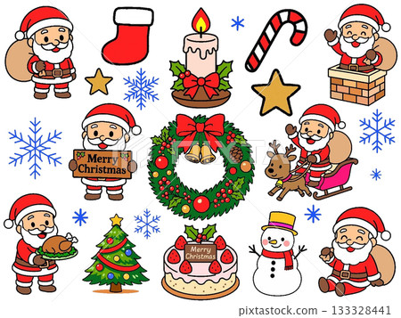 Christmas illustration set Christmas illustration set 133328441