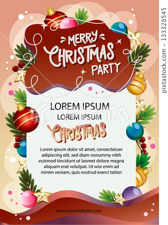 colorful merry christmas party poster template colorful merry christmas party poster template 133328545