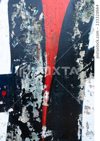Abstract Weathered Wall Art with Red and Black for Grunge 90s Aesthetic 133328664