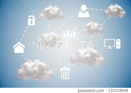 Cloud computing graphic with icons 133328699