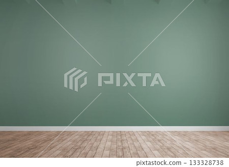 Empty interior space is showcasing flat design illustration with green wall, wooden plank floor Empty interior space is showcasing flat design illustration with green wall, wooden plank floor 133328738