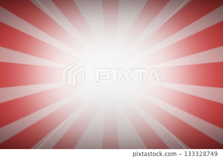 Flat design graphic is showing alternating red and white sunburst rays on transparent background 133328749