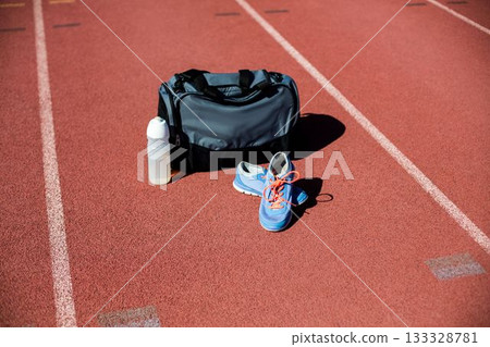 Focus of sport material on race track Focus of sport material on race track 133328781