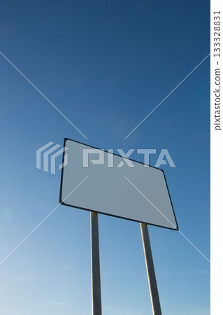 Blank billboard against clear blue sky Blank billboard against clear blue sky 133328831