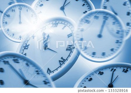 Computer generated image of wall clocks 133328916