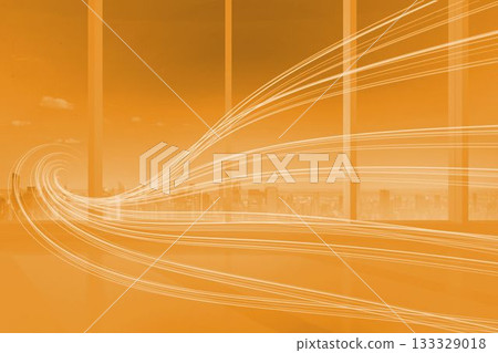 Orange abstract wave design 133329018