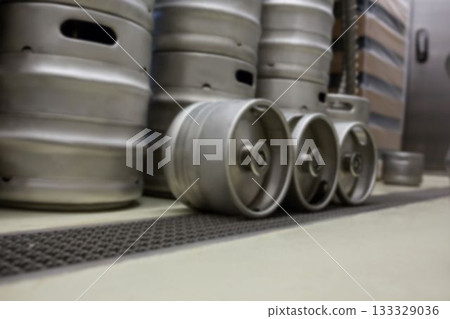 Kegs on floor at distillery Kegs on floor at distillery 133329036