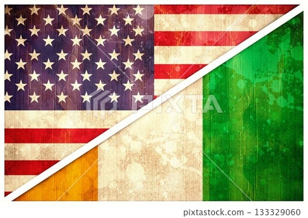 Ivory Coast and American flags 133329060