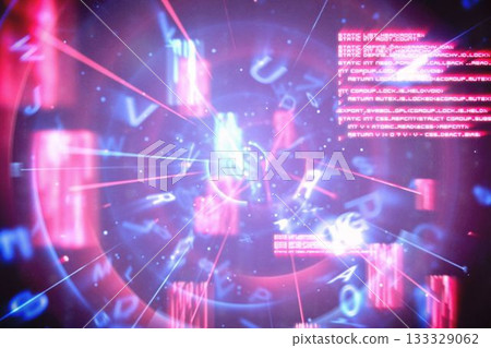 Blue and red technology interface Blue and red technology interface 133329062