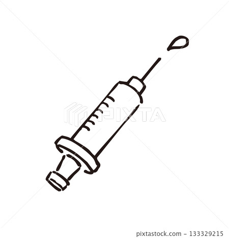 Simple illustration of a syringe Simple illustration of a syringe 133329215