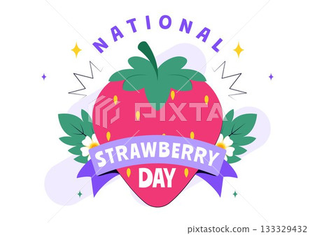 National Strawberry Day Vector Illustration on February 27 to Celebrate the Sweet Red Fruit in a Flat Cartoon Background Design National Strawberry Day Vector Illustration on February 27 to Celebrate the Sweet Red Fruit in a Flat Cartoon Background Design 133329432