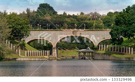 Putrajaya Lake Bridge with Gazebo and Lush Greenery, Putrajaya, Kuala Lumpur, Malaysia Putrajaya Lake Bridge with Gazebo and Lush Greenery, Putrajaya, Kuala Lumpur, Malaysia 133329496