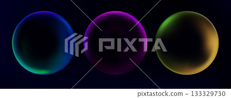 Abstract spheres set with color gradient 133329730