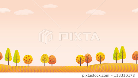 Seamless autumn forest background illustration 133330178