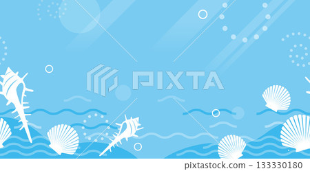 海貝殼輪廓的無縫背景插圖 海貝殼輪廓的無縫背景插圖 133330180