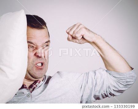 Man can't sleep because of noise Man can't sleep because of noise 133330199
