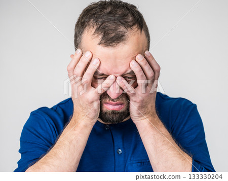 Worried man gesturing with hands Worried man gesturing with hands 133330204