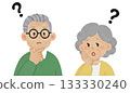 Illustration of an elderly couple who have something they don't understand 133330240