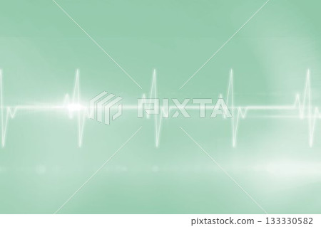 Pulse trace against green background 133330582