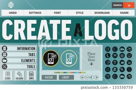 Text and icons on green web page Text and icons on green web page 133330759