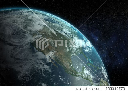 Digitally composite image of earth in space Digitally composite image of earth in space 133330773