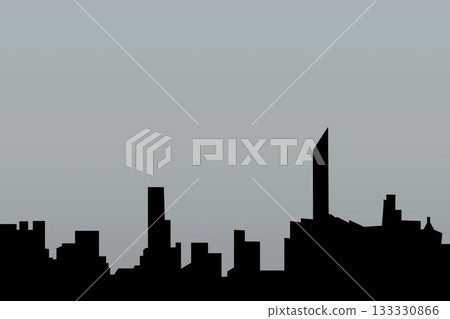 Silhouette cityscape against clear sky Silhouette cityscape against clear sky 133330866