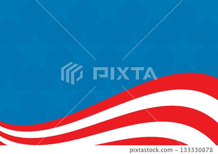 American flag is waving on transparent backdrop in flat design featuring blue field stars and stri American flag is waving on transparent backdrop in flat design featuring blue field stars and stri 133330878