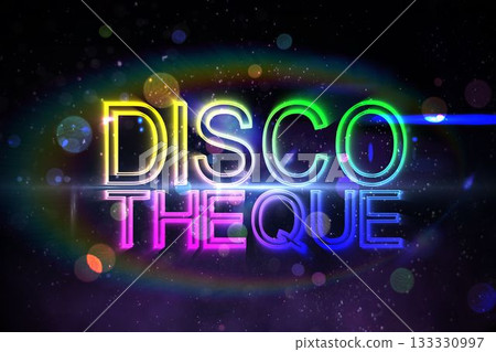 Digitally generated colourful discotheque text Digitally generated colourful discotheque text 133330997