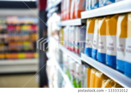 Flour packets arranged on shelves Flour packets arranged on shelves 133331012
