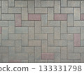 Old sidewalk paving block brick tiles 133331798