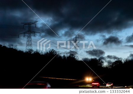 Night landscape with a beautiful sky Night landscape with a beautiful sky 133332044