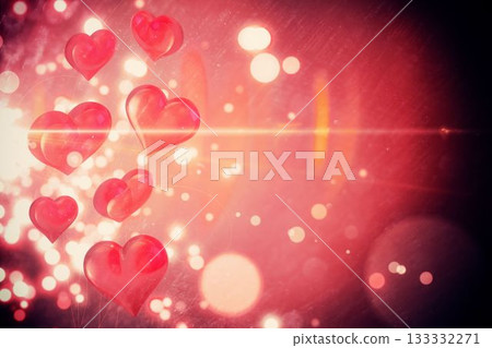 Digitally generated Valentines heart design 133332271
